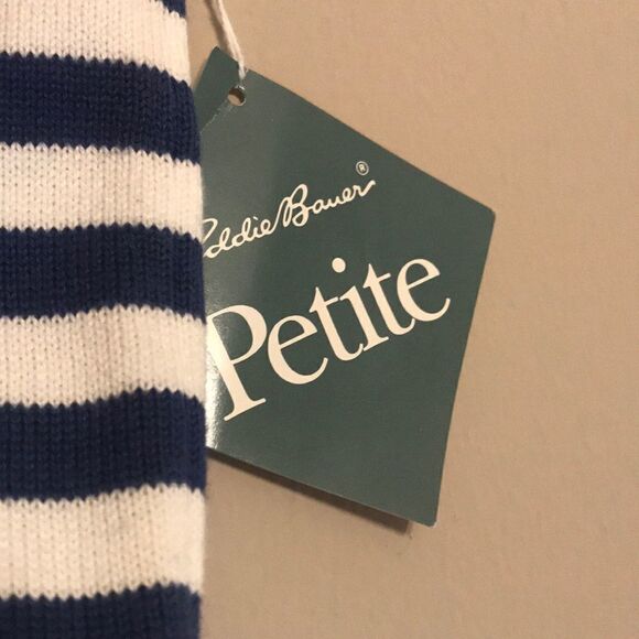 NWT Eddie Bauer Blue & White Stripe Sweater XS P - Picture 8 of 10